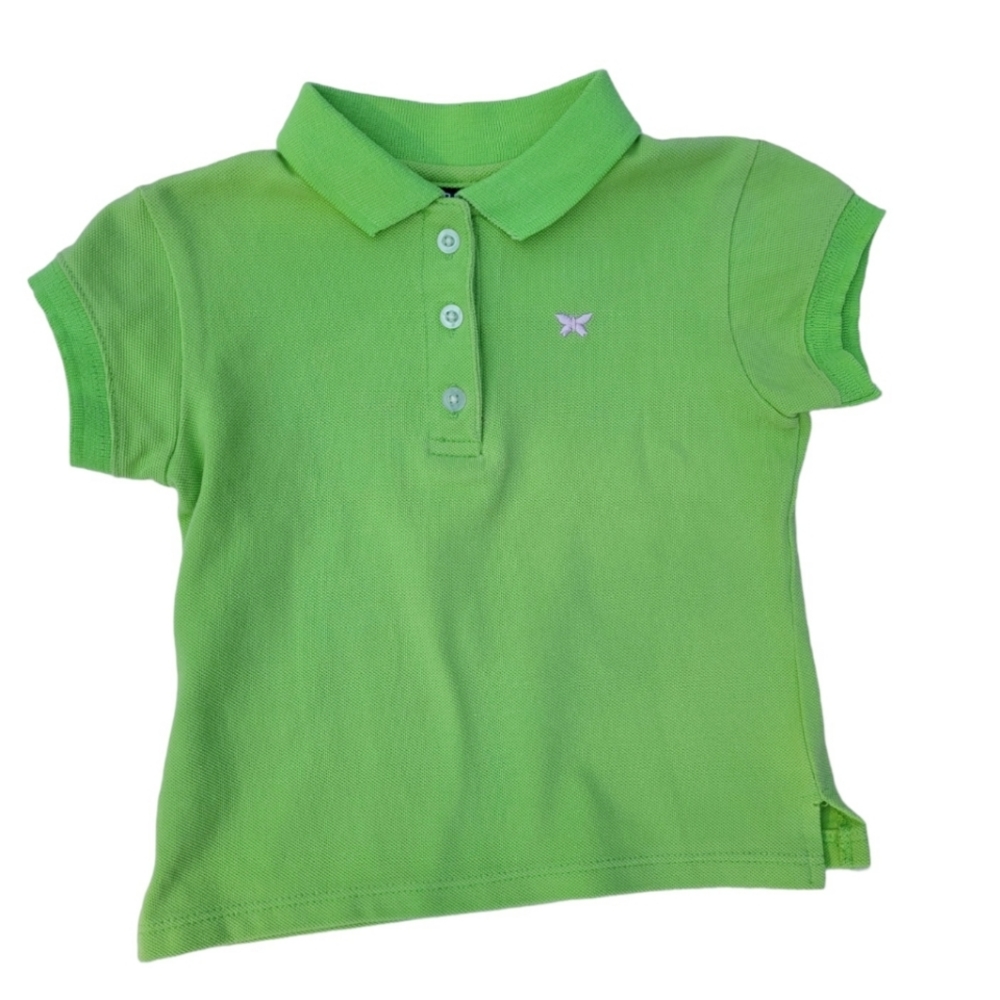 Vintage Y2K Girl Tribe lime green polo shirt